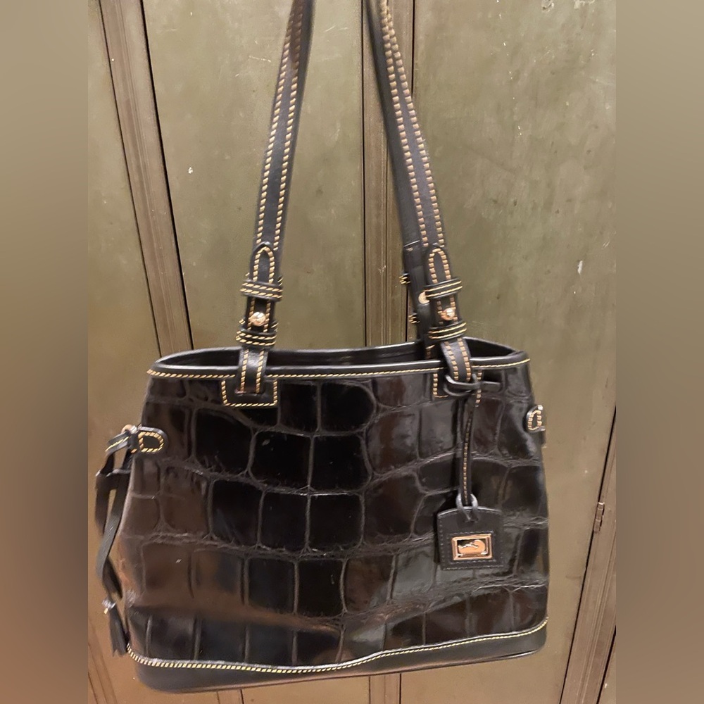 Dooney & Bourke Black Crocodile-Embossed Tote